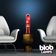 BIG BLOB Metallic Red Lava Lamp - White/Red 2 
