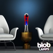 BIG BLOB Blob Lamps Lava Lamp - Silver Base - Blue/Red 2 