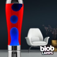 BIG BLOB Blob Lamps Lava Lamp - Silver Base - Blue/Red 3 
