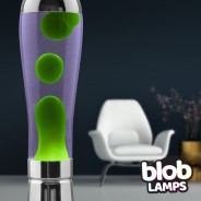 BIG BLOB Blob Lamps Lava Lamp  - Silver Base - Green/Purple 3 