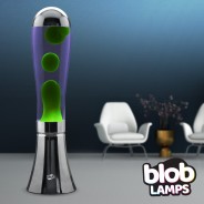 BIG BLOB Blob Lamps Lava Lamp  - Silver Base - Green/Purple 1 