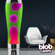 BIG BLOB Blob Lamps Lava Lamp - Silver Base - Pink/Green 3 