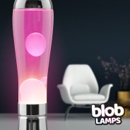 BIG BLOB Metallic Silver Lava Lamp - White/Pink 3 