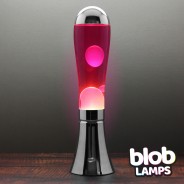 BIG BLOB Metallic Silver Lava Lamp - White/Pink 6 