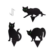 3 Metal Black Cat Scarers - Garden Pest Deterrent 4 
