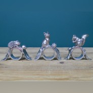 British Wildlife Silver Napkin Rings x 3 (7846) 8 