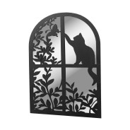 Cat in Arched Window Silhouette Mirror 3 
