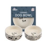 Ceramic Dog Bowl - Nom Nom Nom 1 