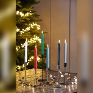 Chandelier Led Taper Candles W/timer - 2 Pack 2 White, Red, Green, Blue, Charcoal, Grey, Left to Right