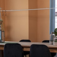 White Table Stand Clamp On Hanging Rail  1 