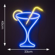 Cocktail Glass Neon Style LED Light - USB 2 
