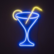 Cocktail Glass Neon Style LED Light - USB 3 