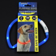 Blue Rechargeable Flashing Band for Dogs 6 