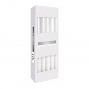 White & Ivory Taper Dinner Candles - 10 Pack 3 White Candles