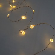 Heart Copper Wire String Lights 12 Warm White