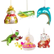 Crazy Christmas Critters Glass Bauble Ornaments 15 