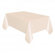 Cream Plastic Table Covers 120cm x 120cm (Twin Pack) 1 