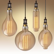 Giant Dimmable Antique LED Filament Bulbs 1 Teardrop, Globe, Tube, BT180
