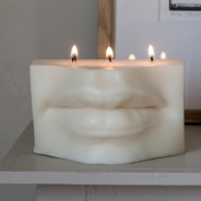 Davids' Lips Soy Wax Vegan 3 Wick Candle in Ivory 1 