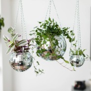 Disco Ball Hanging Planter in 3 sizes 2 6", 8", 4" (15cm, 20cm, 10cm)