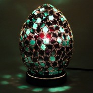 20cm Mosaic Egg Lamp 5 Green