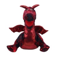 Enchanted Dragon Hand Puppets in Red or Green 2 