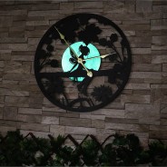 Forest Fairy Silhouette Glowing Moon Wall Clock 1 