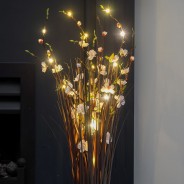 Cream Blossom LED Battery Faux Bouquet 70cm 2 