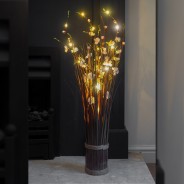 Cream Blossom LED Battery Faux Bouquet 70cm 3 