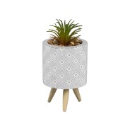 Faux Plant in Grey Pot with Legs 3 