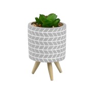 Faux Plant in Grey Pot with Legs 5 