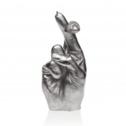 Fingers Crossed Hand Candle Silver 2 
