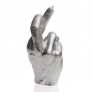 Fingers Crossed Hand Candle Silver 3 