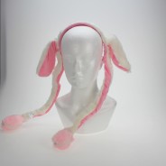 Light Up Animal Flappers - Ears 6 White with pink lining