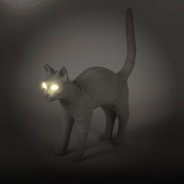 Seletti Jobby Cat Rechargeable Lamp 3 White Cat