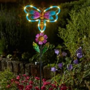 Solar Butterfly/Dragonfly Stake Light 3 Blue Dragonfly
