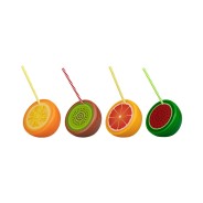 Fruit Shaped Cups with Straw 6 One cup supplied, chosen at random