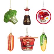 Fancy Festive Food Glass Baubles 8 Not to scale, see individual dimensions