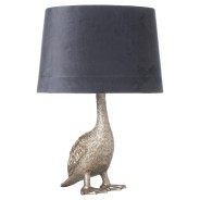 Gary the Goose Silver Table Lamp with Grey Shade 2 
