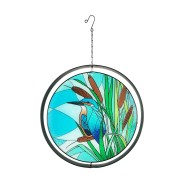 Glass Hanging and Spinning Orbit Suncatchers 4 Kingfisher