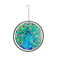 Glass Hanging and Spinning Orbit Suncatchers 5 Peacock