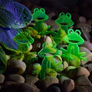 Happy Frogs Fluorescent Green Suncatcher Stakes (5 Pack) 2 In low light