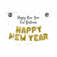 Happy New Year Foil Balloons  2 Gold