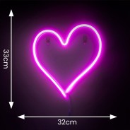 Unicorn & Heart USB Wall Lights in Hot Pink Neon  3 