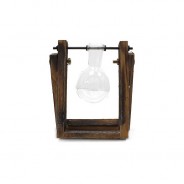 Hydroponic Glass Vases on Wooden Stand 5 