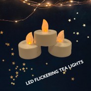 LED Flickering Tealights - 3 Pack 1 