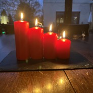 Red Pillar Candle Sets 2 7cm, 9cm, 11cm, 13cm set