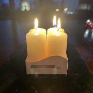 Ivory Pillar Candle Sets (4 pack) 4 4cm x 8cm set