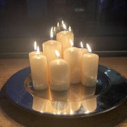 Ivory Pillar Candle Sets (4 pack) 2 Both sets displayed together