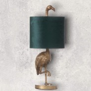 Flamingo Gold Lamp with Emerald Shade (Florence) 1 